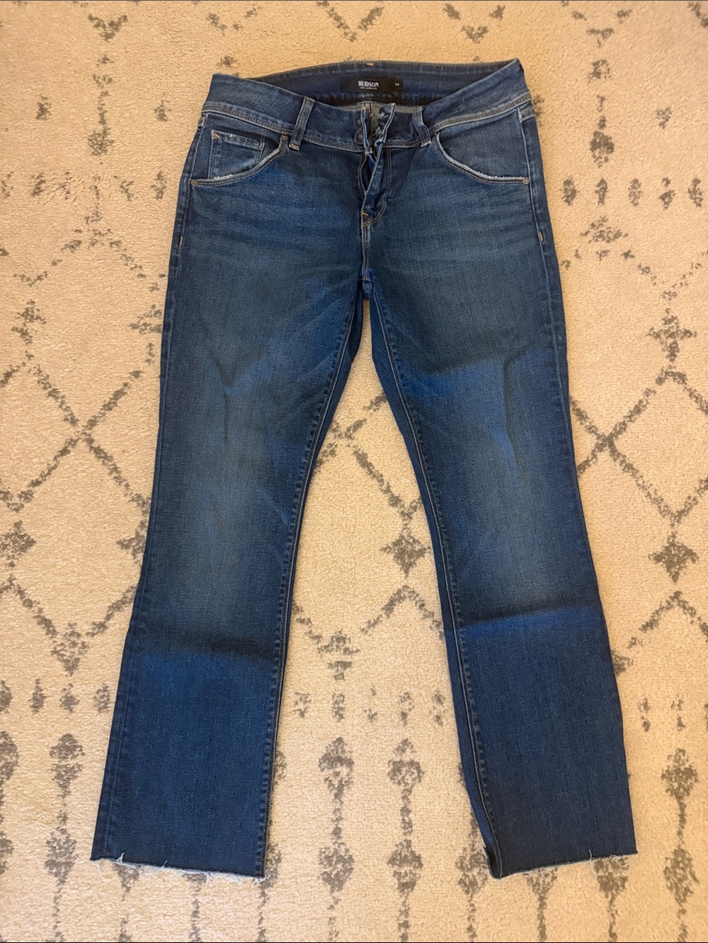 Hudson Dark Blue Women's Slim Flare Raw Hem Jeans
